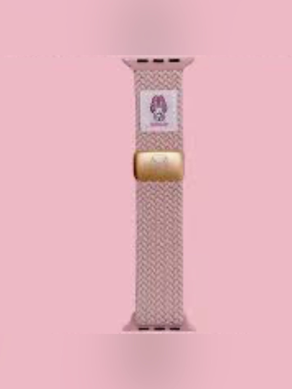 My Melody Pink Woven Loop Smartwatch Band with Gold Clasp